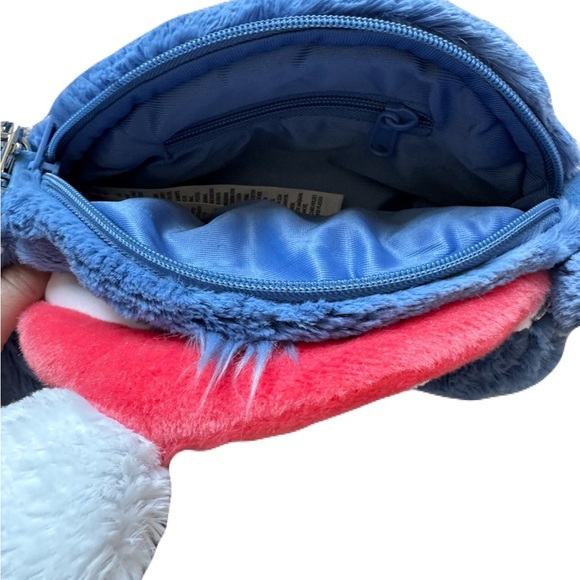 Disneyland Hong Kong Stitch Christmas Purse Blue and Pink Stuffed Animal Plush - Picture 3 of 4